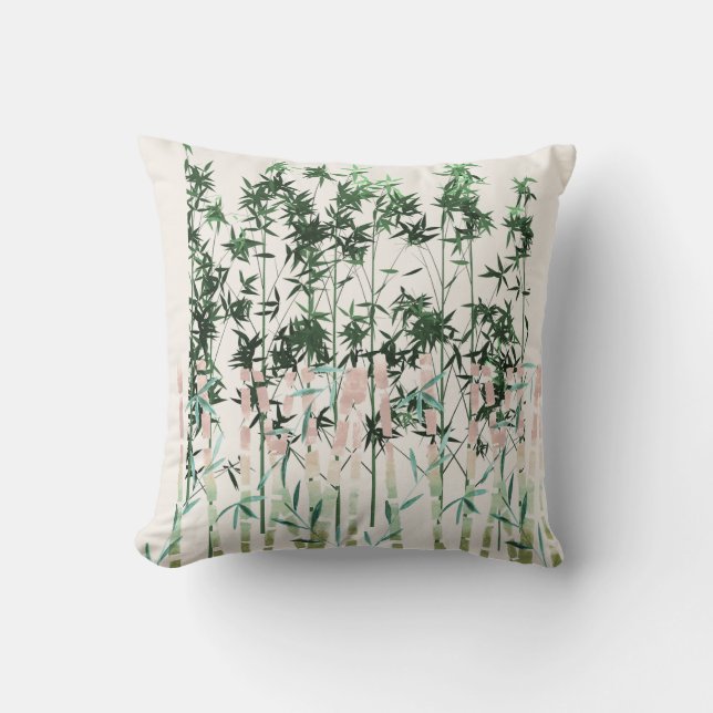 Cojín Decorativo Pilar del patrón de bambú - Tranquilidad de la nat (Anverso)