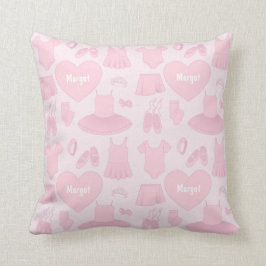 Cojín Decorativo Pilar del patrón de la ropa de ballet - fondo rosa