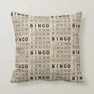 Cojín Decorativo Pilar del patrón de la tarjeta de bingo vintage