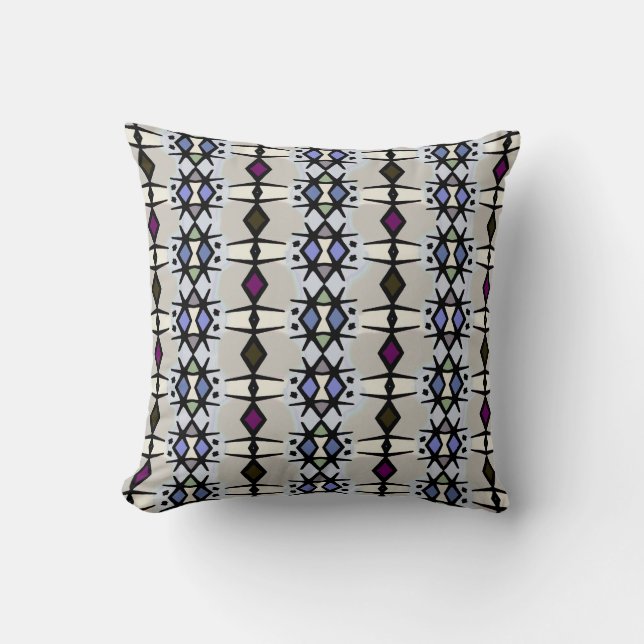 Cojín Decorativo Pilar del patrón del Nilo Azul (Anverso)