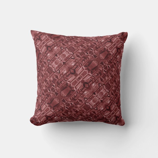 Cojín Decorativo Pilar del patrón rojo (Anverso)