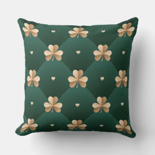 Cojín Decorativo Pilar del trébol dorado/verde