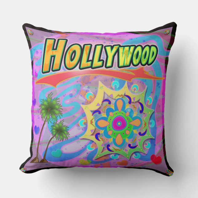 Cojín Decorativo Pilar del verdadero progreso de Hollywood (Anverso)