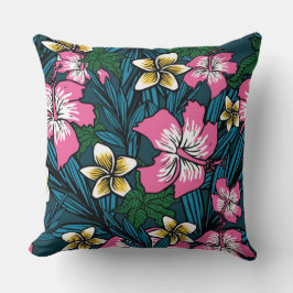 Cojín Decorativo Pilar floral amarillo rosa amarillo Verde azulado 