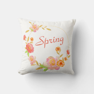 Cojín Decorativo Pilar floral de verano de primavera personalizado