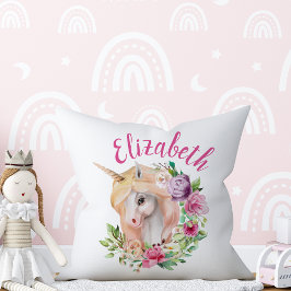 Cojín Decorativo Pilar floral magro unicornio