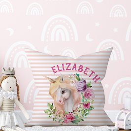 Cojín Decorativo Pilar floral magro unicornio