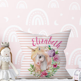 Cojín Decorativo Pilar floral magro unicornio