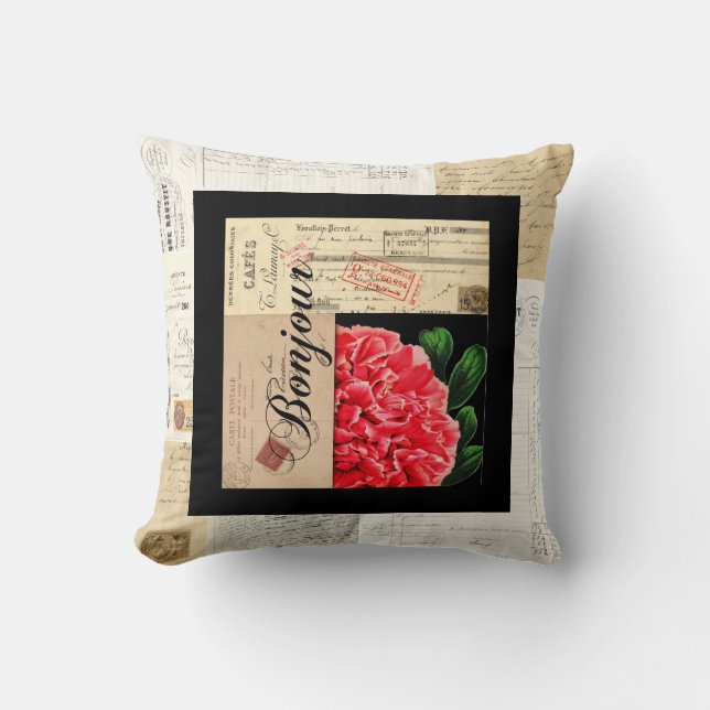 Cojín Decorativo Pilar francés Peony Bonjour (Anverso)