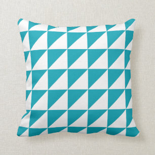 Cojín Decorativo Pilar geométrico moderno en Aqua Blue