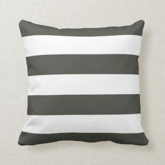 Cojín Decorativo Pilar gris oscuro y blanco rayado