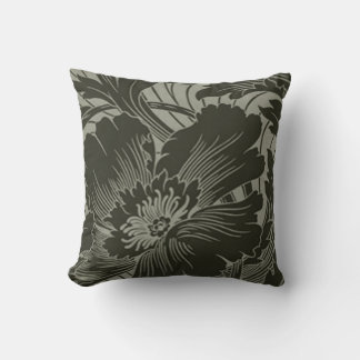 Cojín Decorativo Pilar inverso de la línea de flores negras