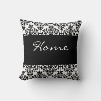 Cojín Decorativo Pilar Jumbo negro y blanco Damasco