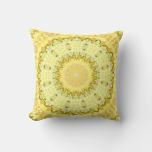 Cojín Decorativo Pilar Kaleidoscópico de amarillo pálido