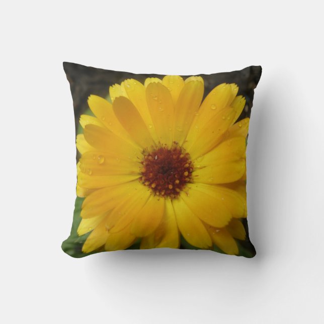 Cojín Decorativo Pilar macro amarillo Marigold (Anverso)