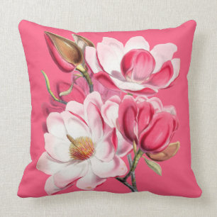 Cojín Decorativo Pilar magnolias rosadas