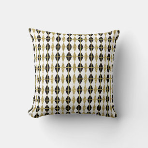 Cojín Decorativo Pilar marquesa negro, blanco y dorado