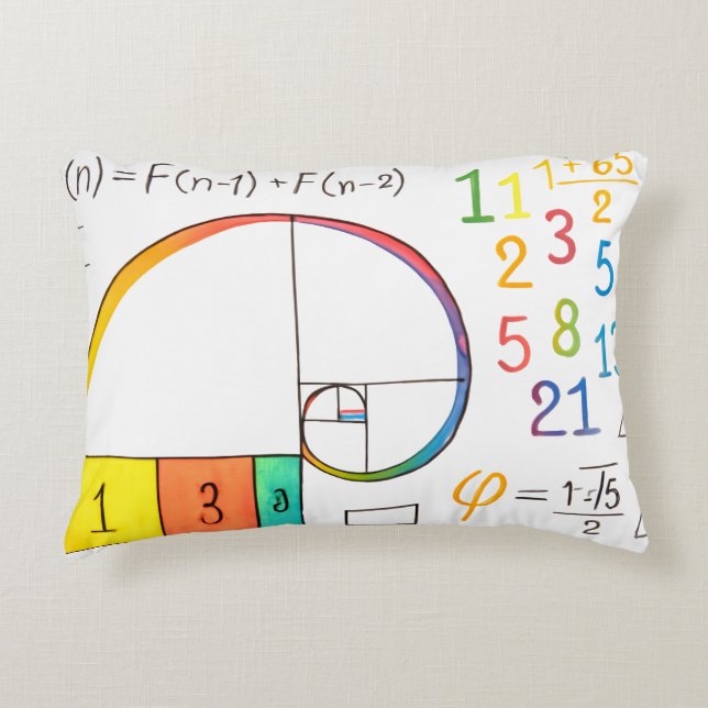 Cojín Decorativo Pilar matemático de secuencia de fibonacci (Anverso)