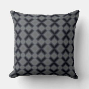 Cojín Decorativo Pilar moderno de patrón de diamante negro y gris