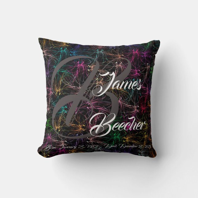 Cojín Decorativo Pilar monogramada para la muerte en familia (Anverso)