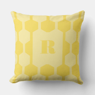 Cojín Decorativo Pilar monogramado amarillo Dandelion