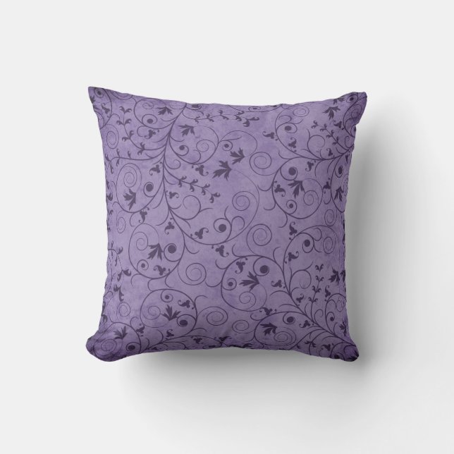 Cojín Decorativo Pilar morado floral morado (Anverso)