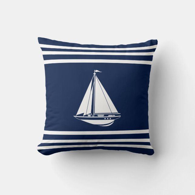 Cojín Decorativo Pilar náutico, velero, marítimo (Anverso)