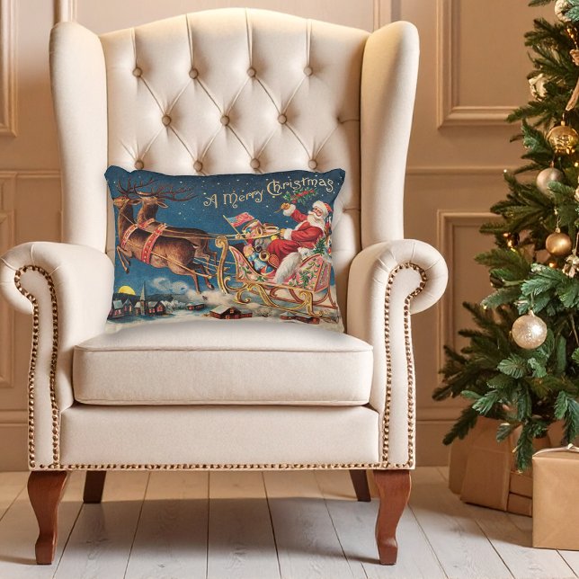 Cojín Decorativo Pilar navideño patriótico Santa Merry (Subido por el creador)
