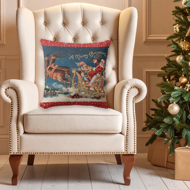 Cojín Decorativo Pilar navideño patriótico Santa Merry (Subido por el creador)