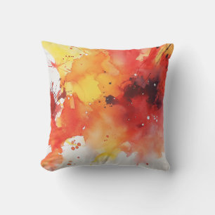 Cojín Decorativo Pilar negro rojo y amarillo salpicado