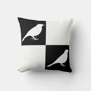 Cojín Decorativo Pilar negro y blanco para pájaro