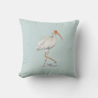 Pilar neutro de pintura tropical del ibis blanco