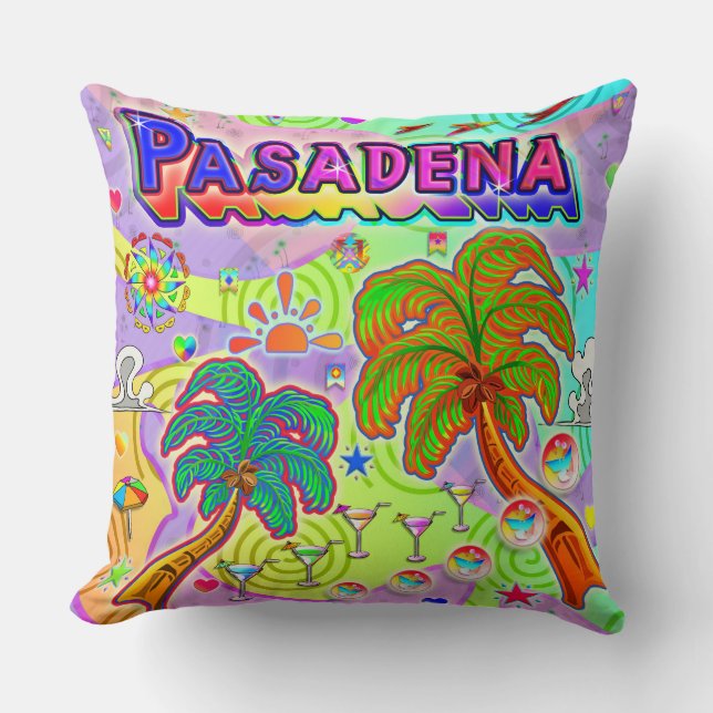 Cojín Decorativo Pilar objetivo de vacaciones de Pasadena (Anverso)