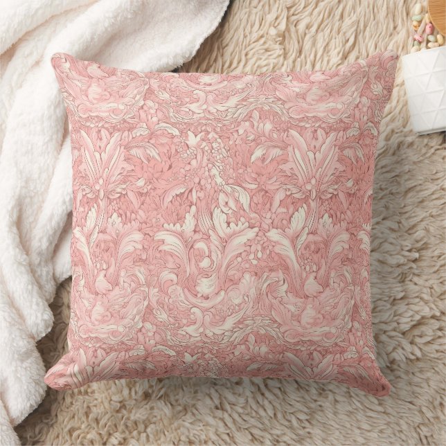 Cojín Decorativo Pilar parisino rosa y crema (Manta)
