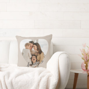 Cojín Decorativo Pilar personalizado de la familia de fotos del cor