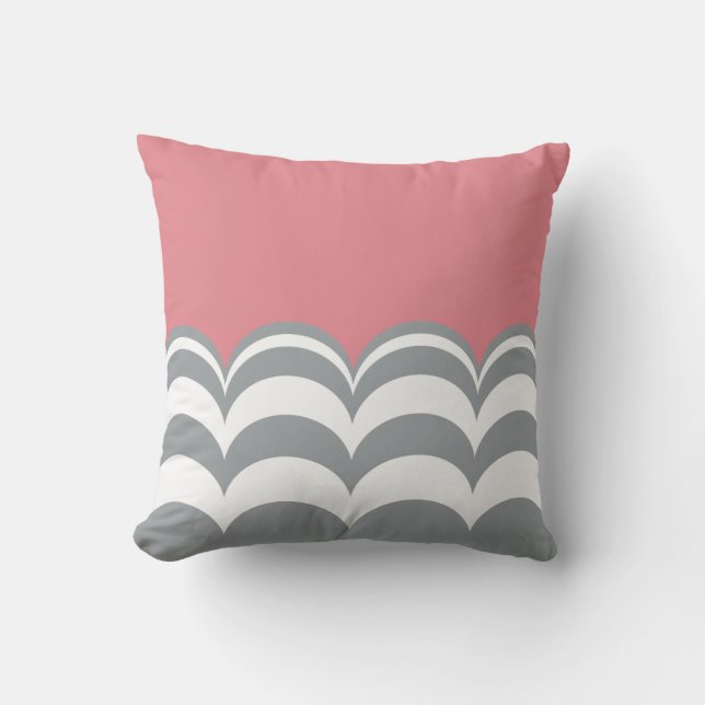 Cojín Decorativo Pilar Personalizado de vieira gris y blanco (Anverso)