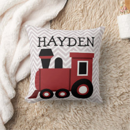 Cojín Decorativo Pilar personalizado del tren rojo masculino