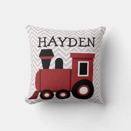 Cojín Decorativo Pilar personalizado del tren rojo masculino