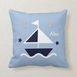 Cojín Decorativo Pilar personalizado "Náutico/velero/estrellas"
