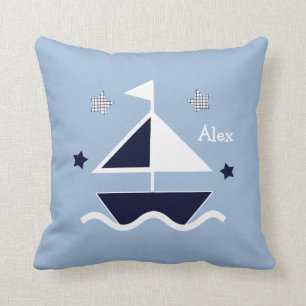Cojín Decorativo Pilar personalizado "Náutico/velero/estrellas"