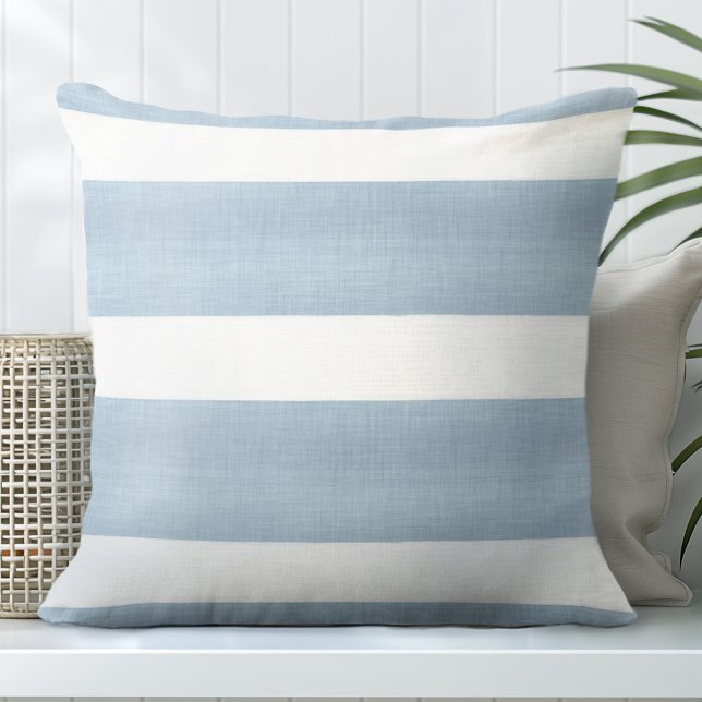 Cojín Decorativo Pilar rayado azul y blanco - Bandas de bloqueo (Subido por el creador)