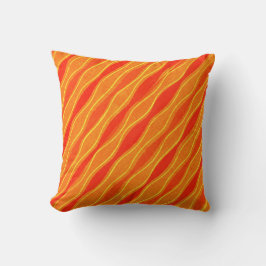 Cojín Decorativo Pilar rayado retro vintage Naranja