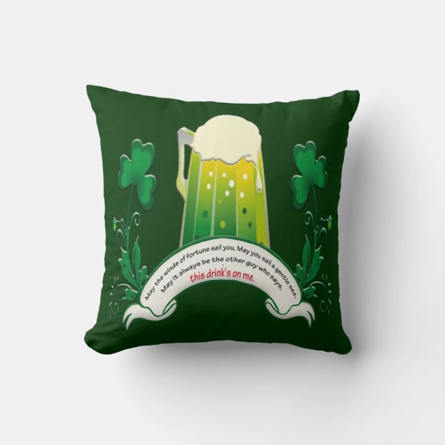 Cojín Decorativo Pilar reversible de la tostada irlandesa (Anverso)
