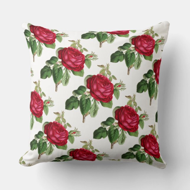 Cojín Decorativo Pilar reversible de Rosa con patrones (Anverso)