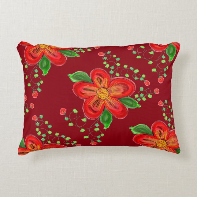 Cojín Decorativo Pilar rojo de barn (Anverso)