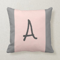 Pilar rosa y gris monogramo