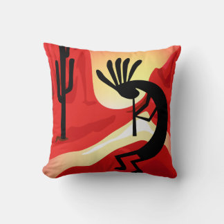 Cojín Decorativo Pilar solar del desierto de Kokopelli