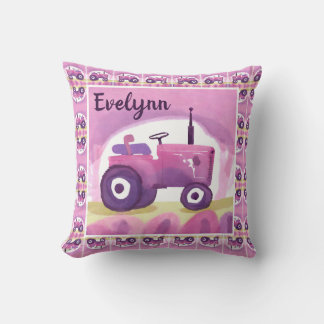 Cojín Decorativo Pilar Tractor Rosa Personalizado