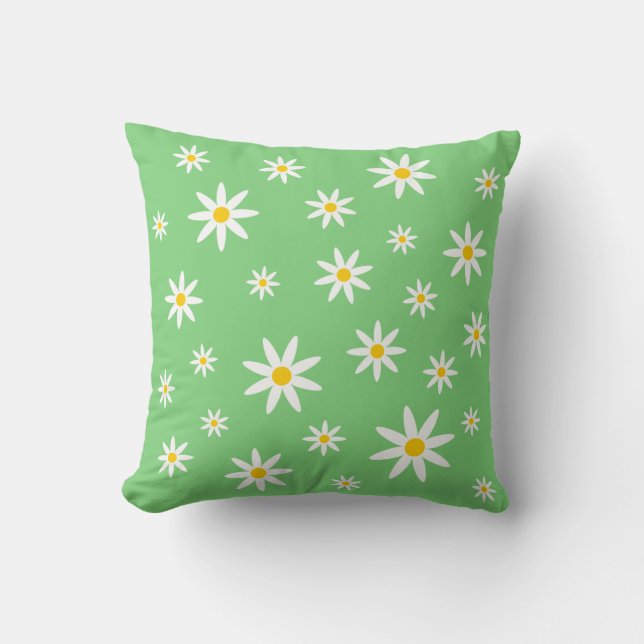 Cojín Decorativo Pilar verde margarita (Anverso)