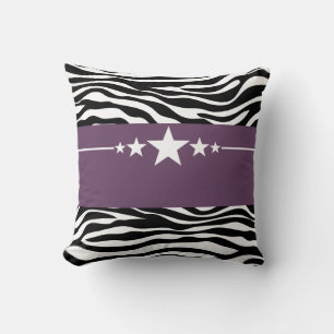 Cojín Decorativo Pilar zebra de estrella morada